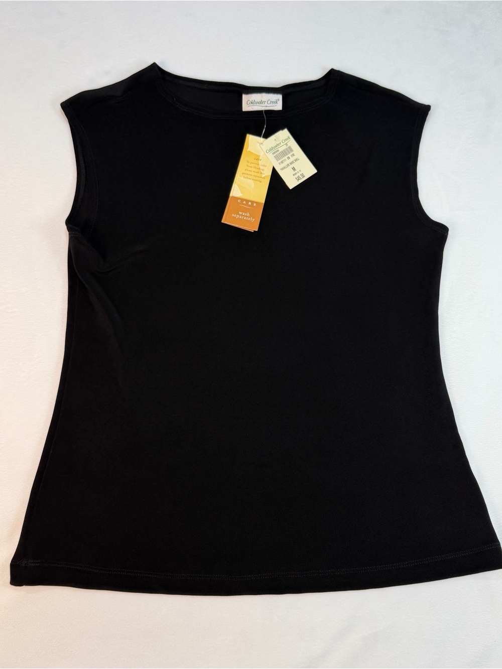 Black Sleeveless Crewneck Top